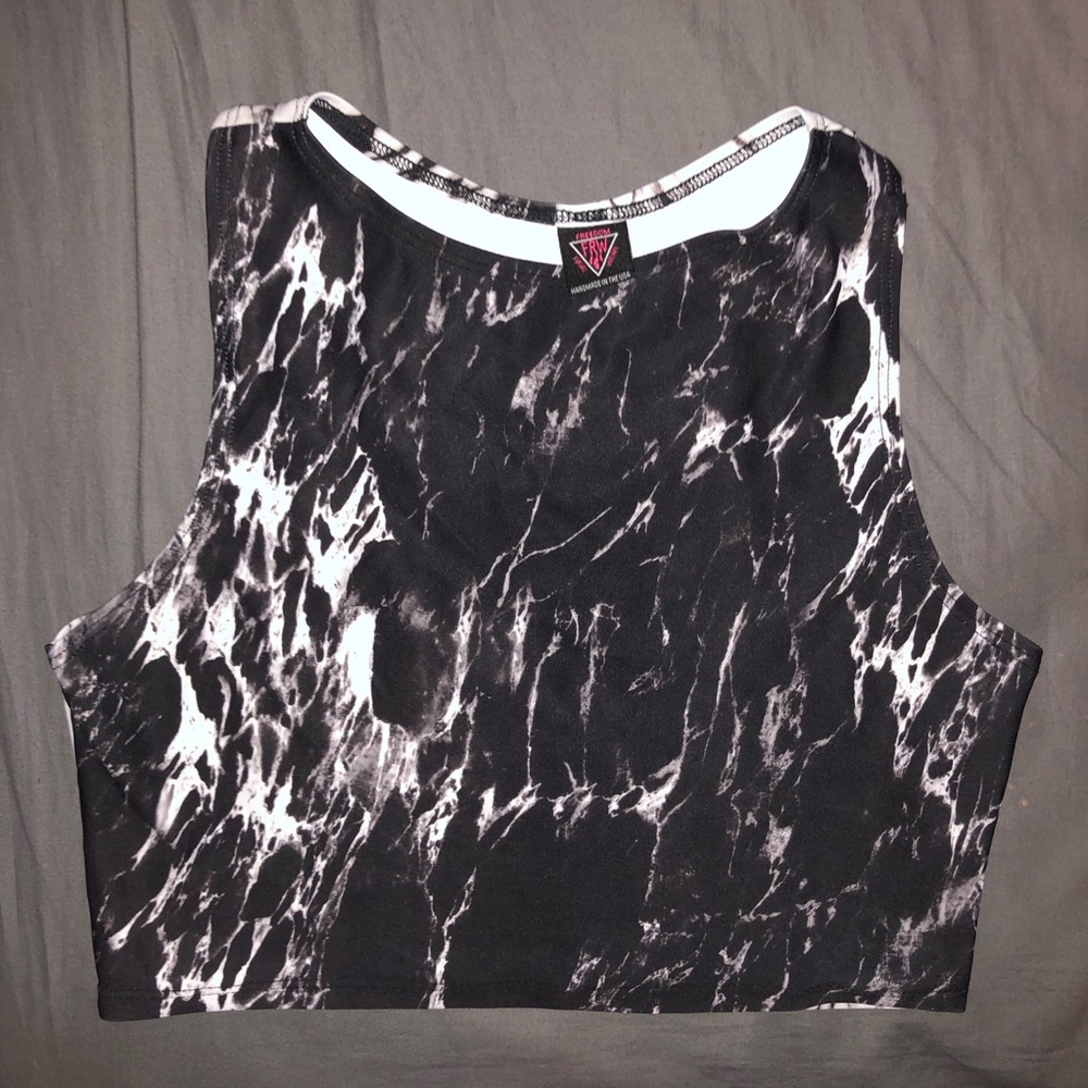 FRW Rave Marble Crop Top Sz M
